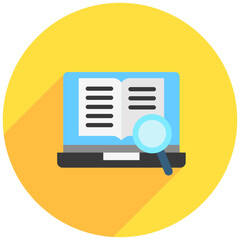 Analytics rounded flat color icon. use for modern concept, print, UI, UX kit, web and app development. Vector EPS 10, related to digital education, digital learning.