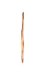 Piece of wood, wooden brawn stick. Watercolor illustration hand drawn in realistic style. Nature tree branch element for your rustic natural eco style product design. isolated from background clipart 
