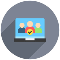 Attendance rounded flat color icon. use for modern concept, print, UI, UX kit, web and app development. Vector EPS 10, related to digital education, digital learning.