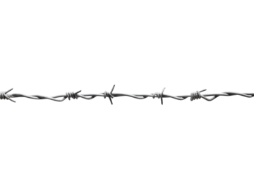 barbed wire isolated on white