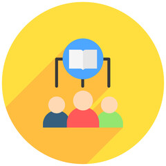 Collaboration rounded flat color icon. use for modern concept, print, UI, UX kit, web and app development. Vector EPS 10, related to digital education, digital learning.