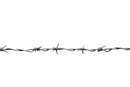 barbed wire isolated on white