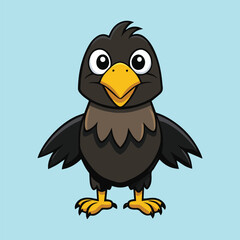 Cute Eagle Cartoon Silhouette Vector Illustration