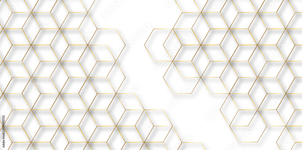Aufkleber Modern simple style seamless pattern with hexagonal graphic design. Geometric art deco texture graphic ornament background. abstract molecular structures in technology, wallpaper background, vector.	