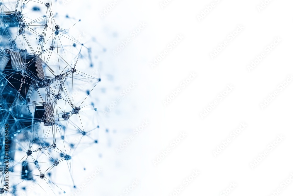 Poster an abstract depiction of network connections forming an intricate web, representing connectivity, co