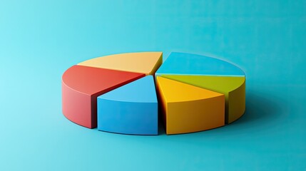 Obraz premium Minimalist color-coded pie chart, [business visualization], [symbolizing data clarity and strategic insight]