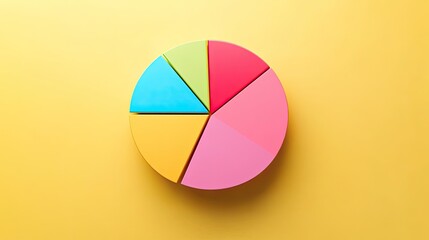 Obraz premium Minimalist color-coded pie chart, [business visualization], [symbolizing data clarity and strategic insight]