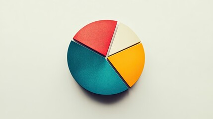 Fototapeta premium Minimalist color-coded pie chart, [business visualization], [symbolizing data clarity and strategic insight]