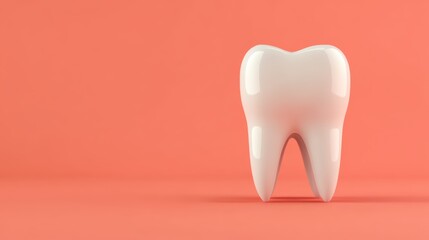 A detailed 3D model of a tooth with visible decay, used for an imitative presentation on dental health