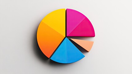 Obraz premium Minimalist color-coded pie chart, [business visualization], [symbolizing data clarity and strategic insight]
