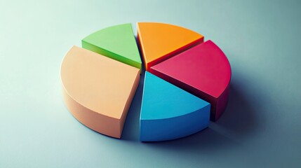 Obraz premium Minimalist color-coded pie chart, [business visualization], [symbolizing data clarity and strategic insight]