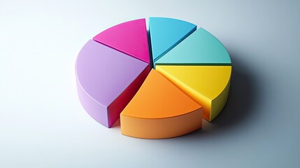 Obraz premium Minimalist color-coded pie chart, [business visualization], [symbolizing data clarity and strategic insight]