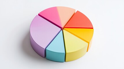 Fototapeta premium Minimalist color-coded pie chart, [business visualization], [symbolizing data clarity and strategic insight]