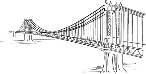 Fototapeta premium Manhattan bridge vector