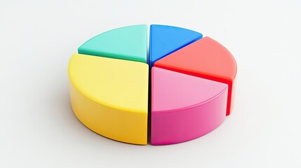 Obraz premium Minimalist color-coded pie chart, [business visualization], [symbolizing data clarity and strategic insight]
