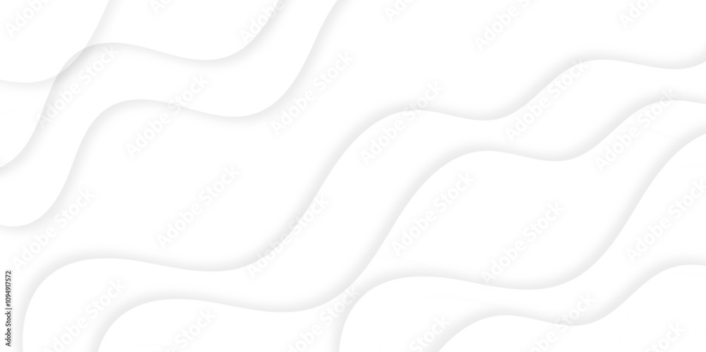 Leinwandbilder paper cut background. white wave papercut trendy design. vector origami waves.abstract modern white 
