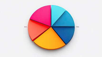 Obraz premium Minimalist color-coded pie chart, [business visualization], [symbolizing data clarity and strategic insight]