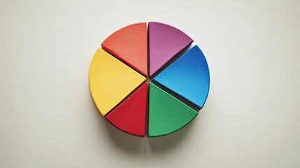 Obraz premium Minimalist color-coded pie chart, [business visualization], [symbolizing data clarity and strategic insight]