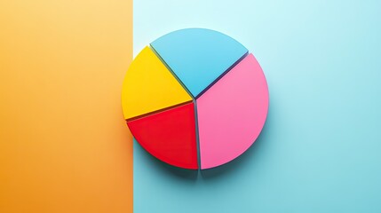 Fototapeta premium Minimalist color-coded pie chart, [business visualization], [symbolizing data clarity and strategic insight]