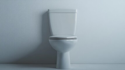 Minimalist Bathroom Design Featuring a White Toilet Against a Soft Textured Wall, Ideal for Showcasing Modern Home Renovation Projects and Interior Design Inspirations