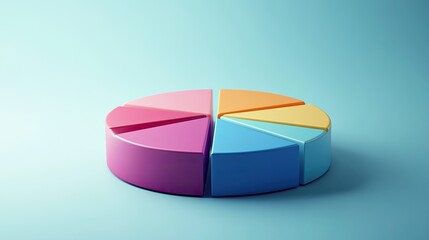 Obraz premium Minimalist color-coded pie chart, [business visualization], [symbolizing data clarity and strategic insight]