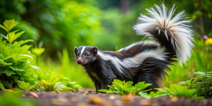 Captivating View of a Zorrillo in Its Natural Habitat: Exploring the Unique Characteristics of This Striking Animal in the Wild