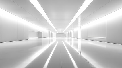 Futuristic hallway design modern architecture interior space minimalist wide angle light play