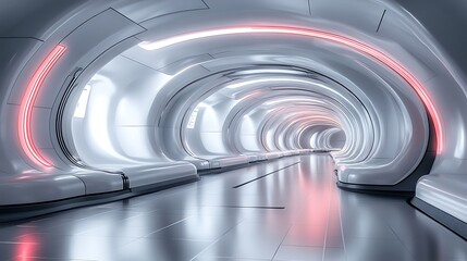 Obraz premium Futuristic tunnel design urban setting 3d artwork tech vibe