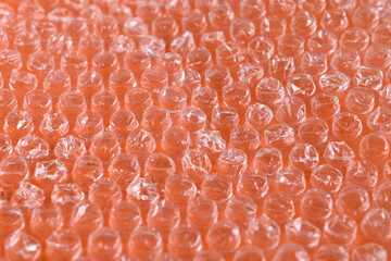 Background and texture of antistatic strip for product packaging. Air bubble film.