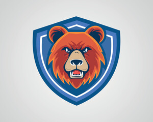 Fierce Bear Head Logo Illustration