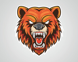 Fierce Bear Head Logo Illustration