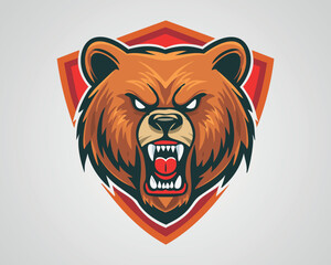 Fierce Bear Head Logo Illustration