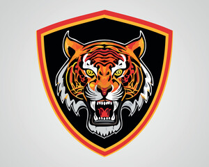 Obraz premium Fierce Tiger Head Logo Illustration