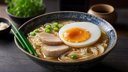 Homemade Ramen Bowl with Chicken and Egg