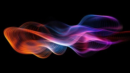Obraz premium Organic flowing chart made of colored light trails, [business trends depiction], [concept of dynamic movement in markets] 