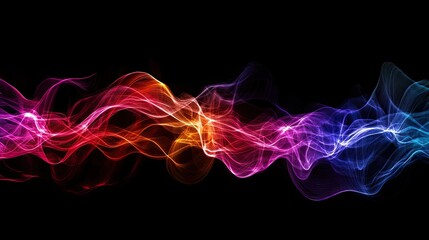 Fototapeta premium Organic flowing chart made of colored light trails, [business trends depiction], [concept of dynamic movement in markets] 