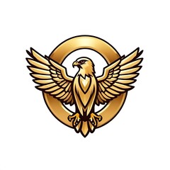 Obraz premium symbol icon with a golden falcon logo design