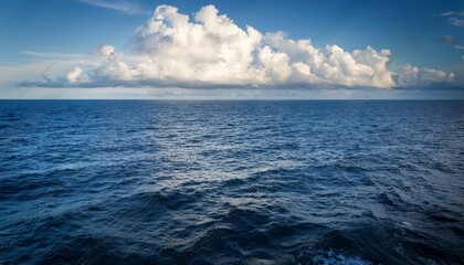 Obraz premium Calm weather on sea or ocean with clouds