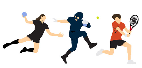 full isolated sports athlete people vector