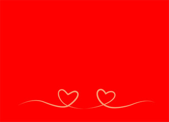 Valentines card with line art drawing of simple heart sign.