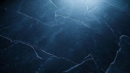 Elegant Navy Blue Marble Texture Background With Fine, Dark Cracks, Luxury Stone Design