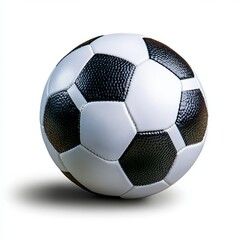 Isolated Black and White Soccer Ball on White Background