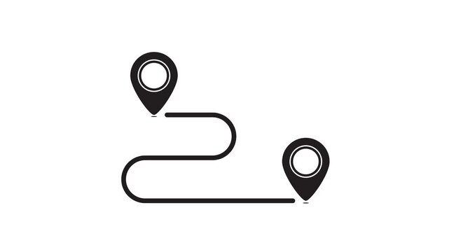 Animation of distance between one place and another