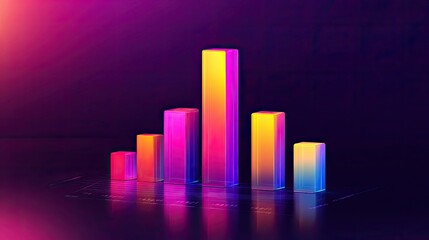 Stylized bar chart with color gradients, [business infographic], [concept of clear communication in financial metrics] 