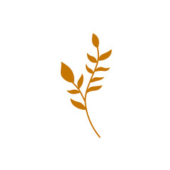 brown leaf branch vector illustration