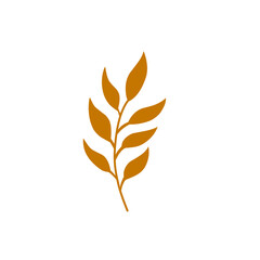 brown leaf branch vector illustration