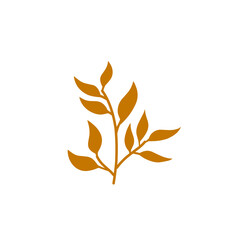 brown leaf branch vector illustration