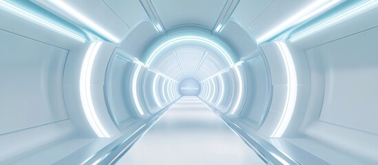 Fototapeta premium Futuristic White Tunnel