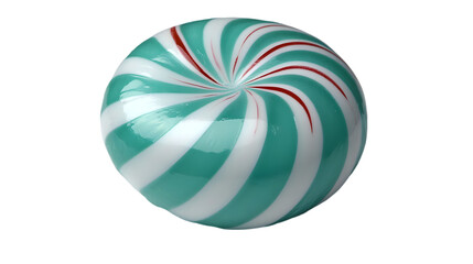 Green, White, and Red Striped Candy - Illustration