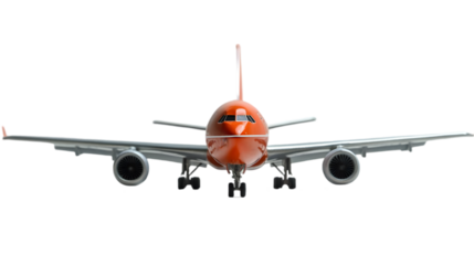 Orange Airplane Front View Illustration